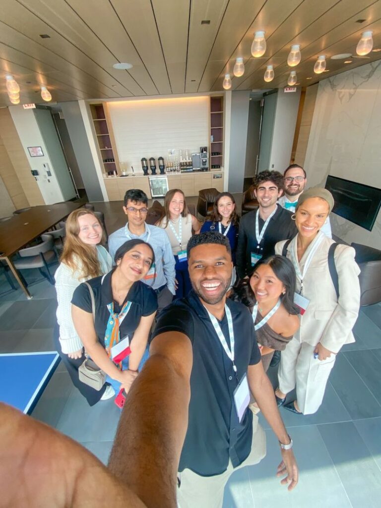 Summer associates take a selfie in a common space of the firm’s Chicago office (credit: McDermott Will & Schulte)