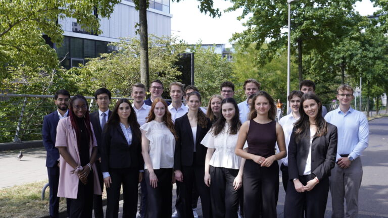 Interns pose for a photo at an outside networking event for the firm’s Germany interns. (credit: McDermott Will & Schulte)