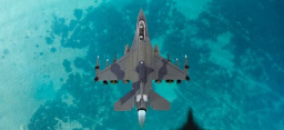 F-16 jet fighter flying over the sea (source: Getty Images)